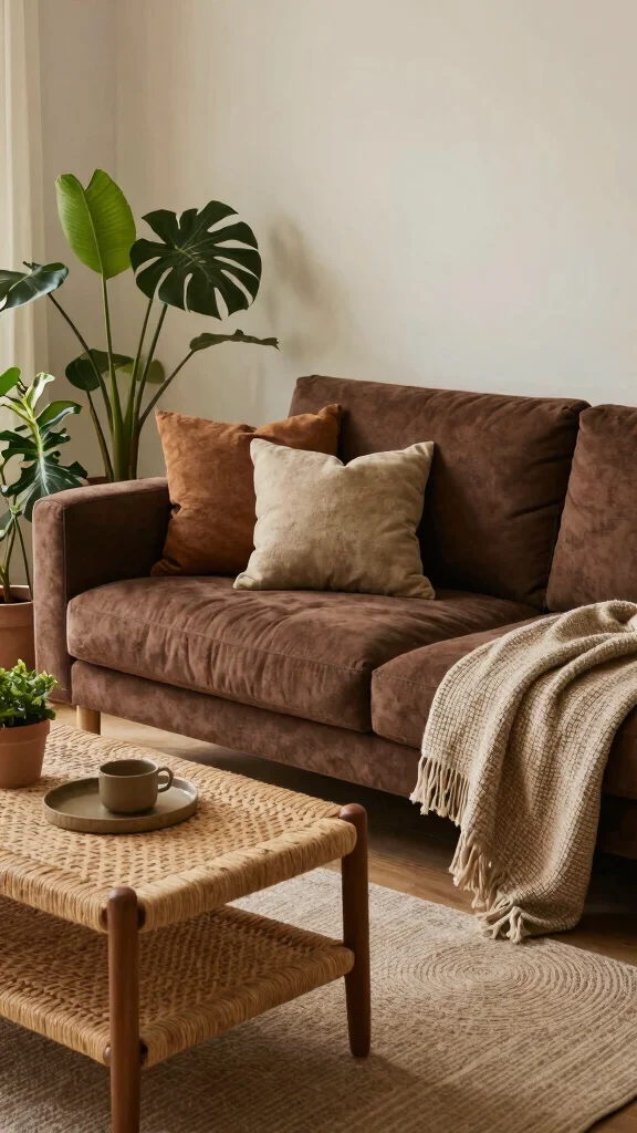 12 Living Room Sofa Design Ideas for a Modern and Cozy Home - 4. Earthy Tones and Textures 1
