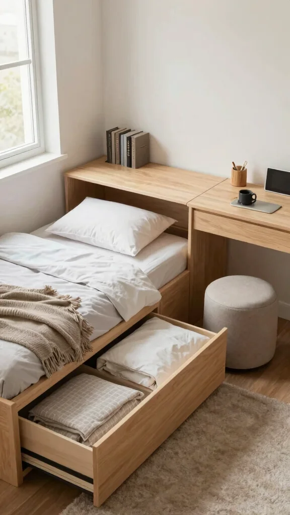 13 Bedroom Furniture Ideas for Every Style and Room Size - 4. Multi-Functional Furniture for Small Spaces 1