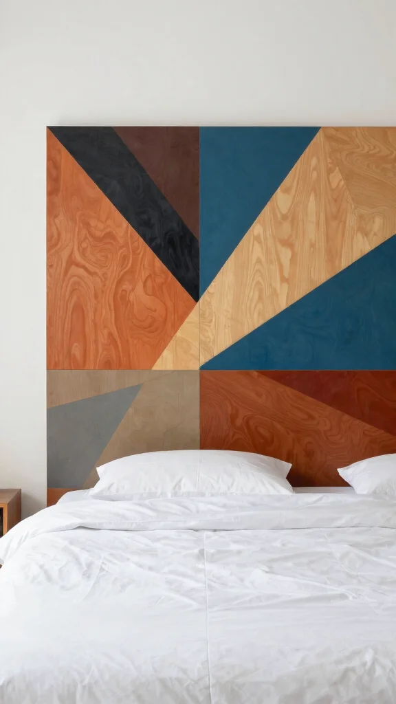 13 Bedroom Headboard Ideas That Make the Bed the Focal Point - 12. Modern Geometric Headboard 1