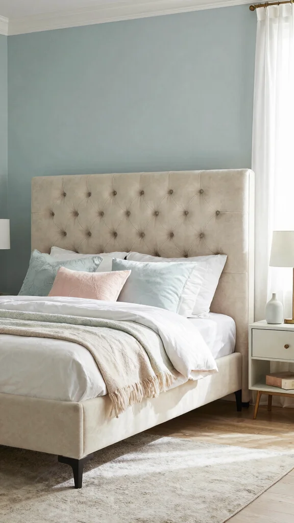 13 Bedroom Headboard Ideas That Make the Bed the Focal Point - 2. Cozy Upholstered Haven 1