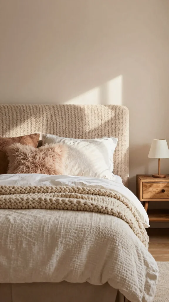 13 Bedroom Headboard Ideas That Make the Bed the Focal Point - 8. Cozy Knit Headboard 1