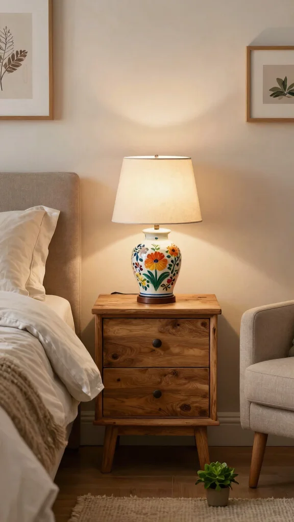 13 Bedroom Lamp Ideas for Cozy, Layered Lighting - 6. Ceramic Lamps with Hand-Painted Finishes 1