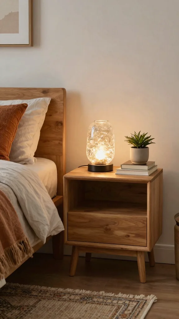 13 Bedroom Lighting Ideas That Layer Ambiance and Function - 3. Sustainable Table Lamps 1