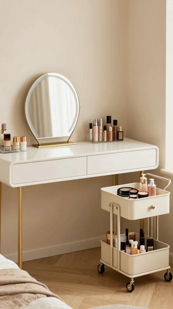 13 Bedroom Vanity Ideas for a Glam and Functional Beauty Space - 6. Multi-Functional Makeover 1