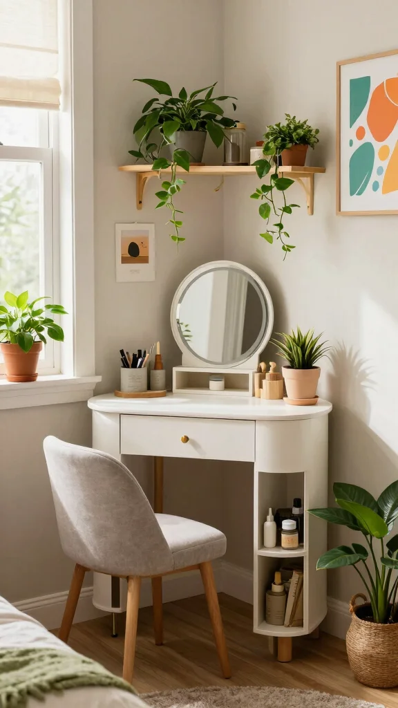 13 Bedroom Vanity Ideas for a Glam and Functional Beauty Space - 7. Creative Corner Vanities 1