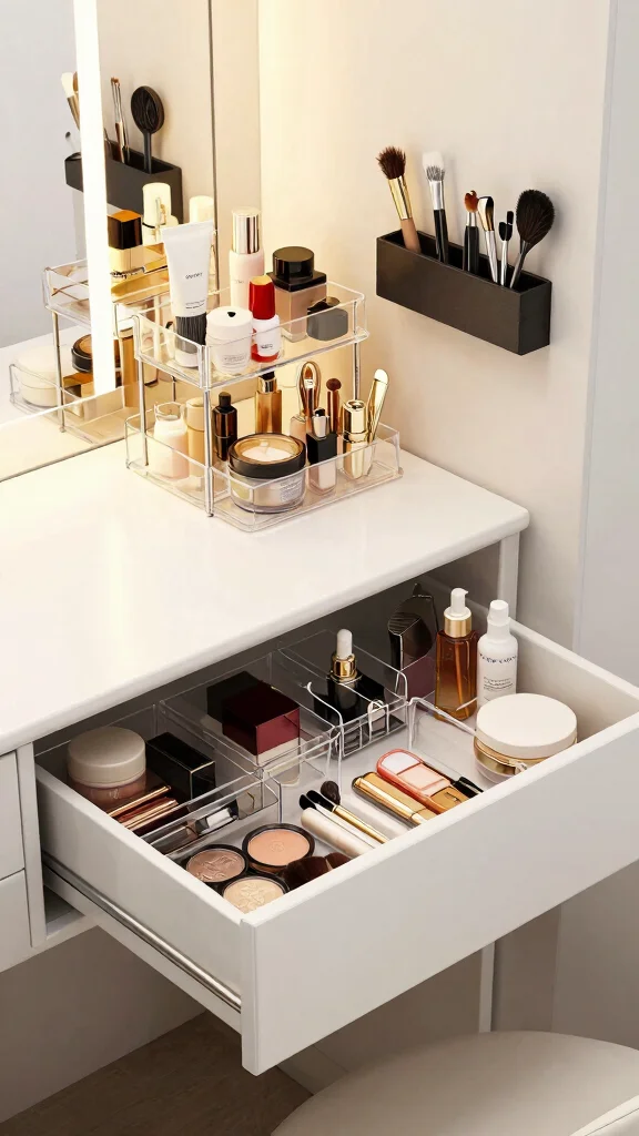 13 Bedroom Vanity Ideas for a Glam and Functional Beauty Space - 9. Easy Beauty Space Organization 1