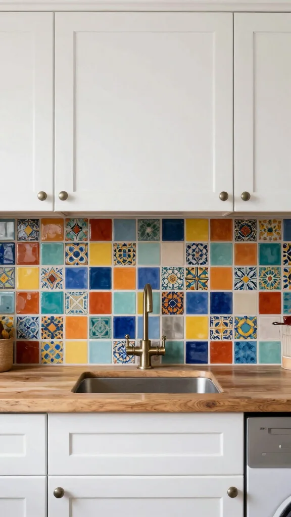 13 Kitchen Backsplash Ideas That Look Perfect With White Cabinets - 10. Colorful Mosaic Designs 1