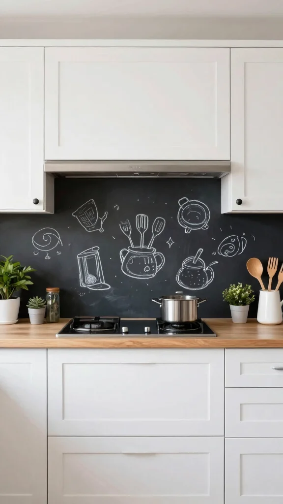 13 Kitchen Backsplash Ideas That Look Perfect With White Cabinets - 11. Chalkboard Paint 1