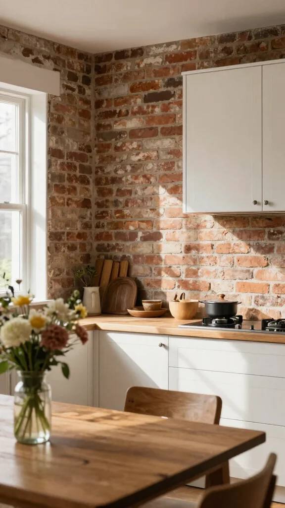 13 Kitchen Backsplash Ideas That Look Perfect With White Cabinets - 4. Rustic Brick or Stone 1