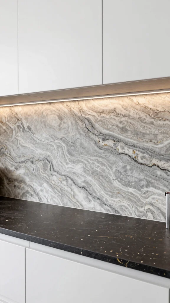 13 Kitchen Backsplash Ideas That Look Perfect With White Cabinets - 6. Natural Stone Slabs 1