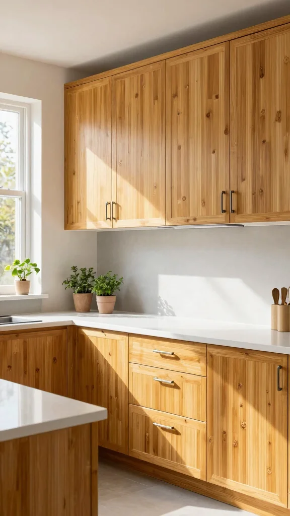 13 Kitchen Cabinet Ideas for Storage, Style, and a Fresh New Look - 1. Eco-Friendly Materials: Bamboo Cabinets 1