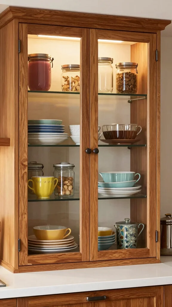 13 Kitchen Cabinet Ideas for Storage, Style, and a Fresh New Look - 10. Glass-Front Cabinets: A Touch of Elegance 1