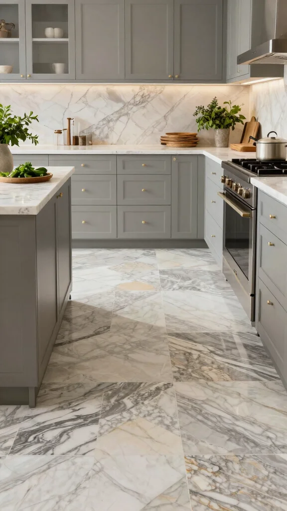 13 Kitchen Flooring Inspirations for Every Budget and Design Style - 6. Natural Stone: Luxurious and Timeless 1