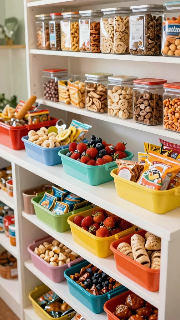 13 Kitchen Pantry Organization Ideas for a Neat, Easy-to-Use Space - 9. Create a Snack Station for Convenience 1