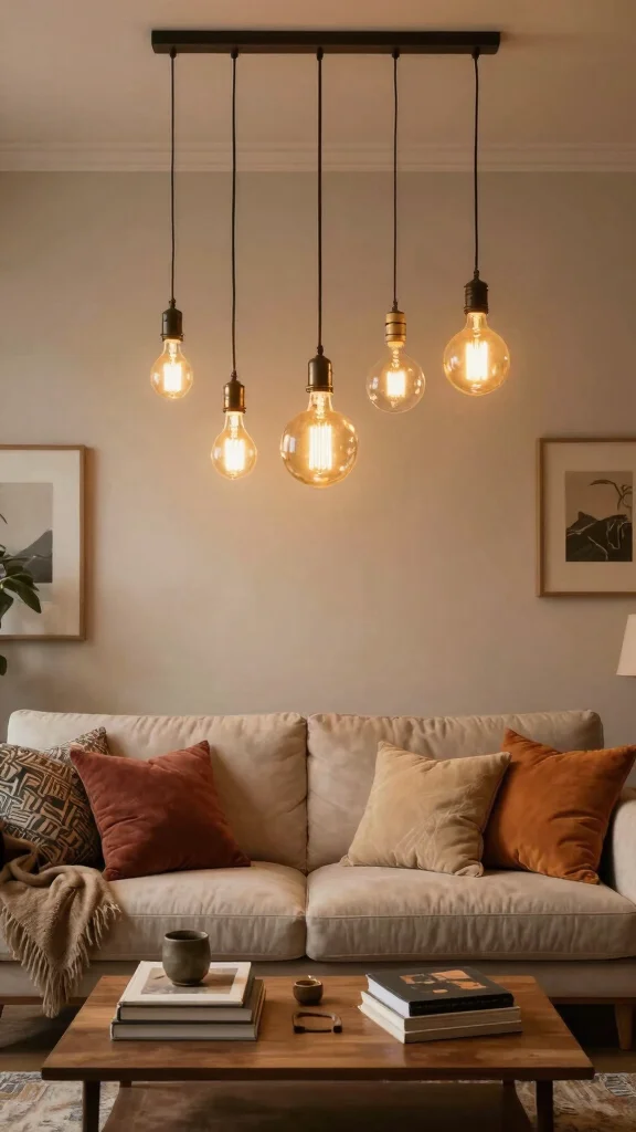 13 Living Room Lamp Ideas for Layered, Cozy Lighting - 12. Edison Bulb Fixtures 1