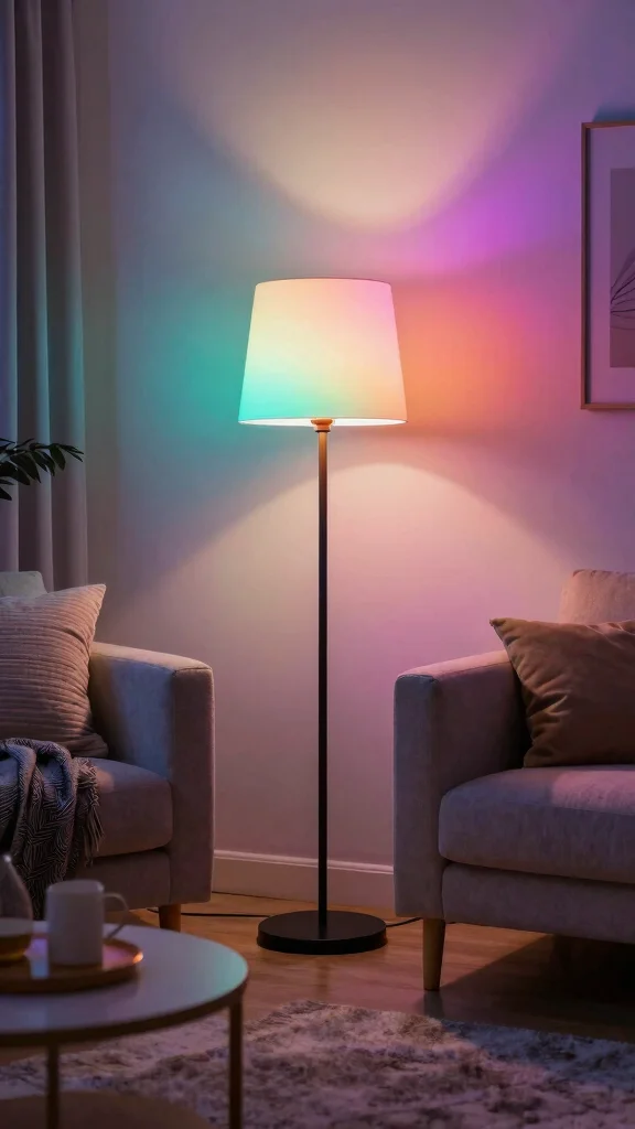 13 Living Room Lamp Ideas for Layered, Cozy Lighting - 13. Color-Changing LED Lamps 1
