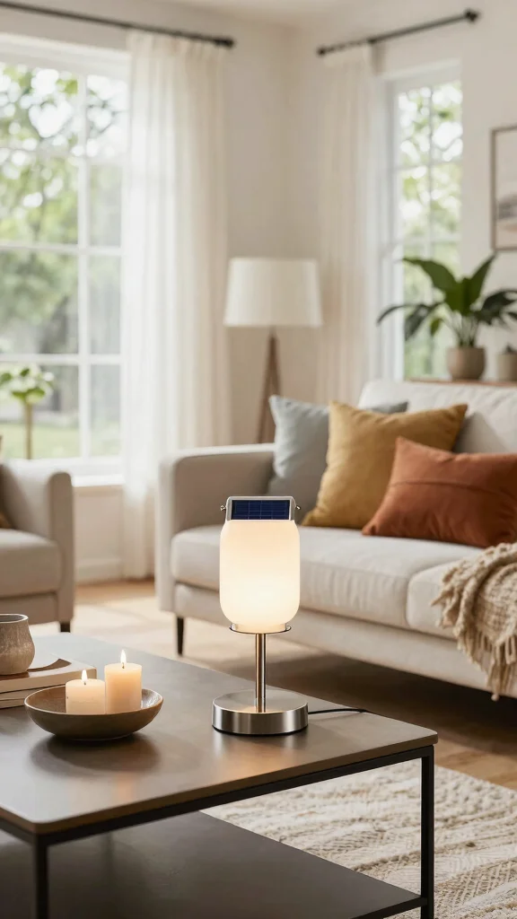 13 Living Room Lamp Ideas for Layered, Cozy Lighting - 4. Solar-Powered Table Lamps 1