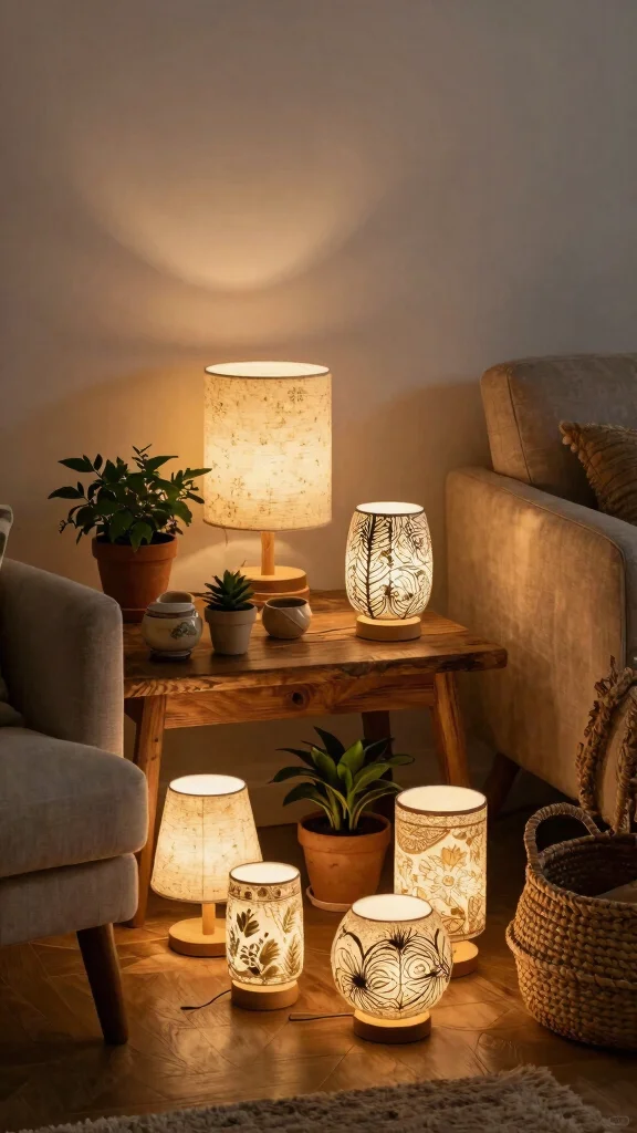 13 Living Room Lamp Ideas for Layered, Cozy Lighting - 9. Handmade Artisan Lamps 1