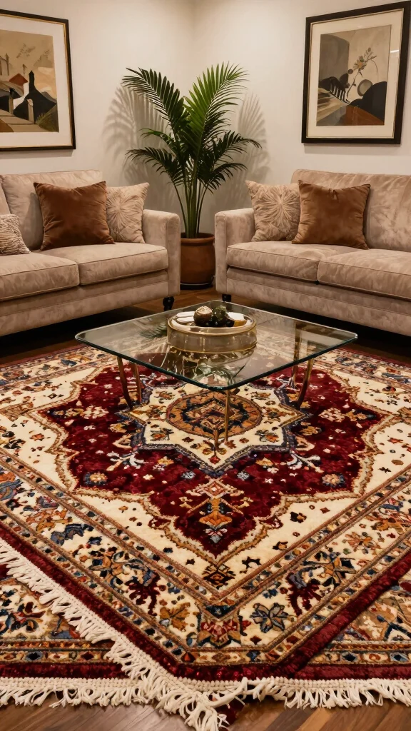 13 Living Room Rug Ideas for Color, Texture, and Style - 12. Hand-Tufted Rugs for Artistic Craftsmanship 1