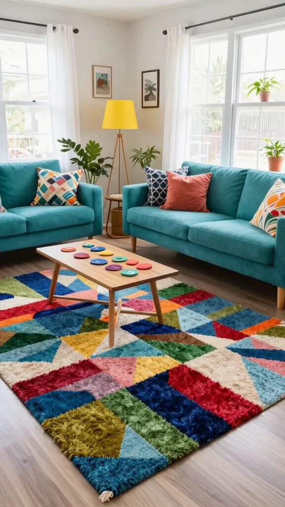 13 Living Room Rug Ideas for Color, Texture, and Style - 2. Recycled Material Rugs 1