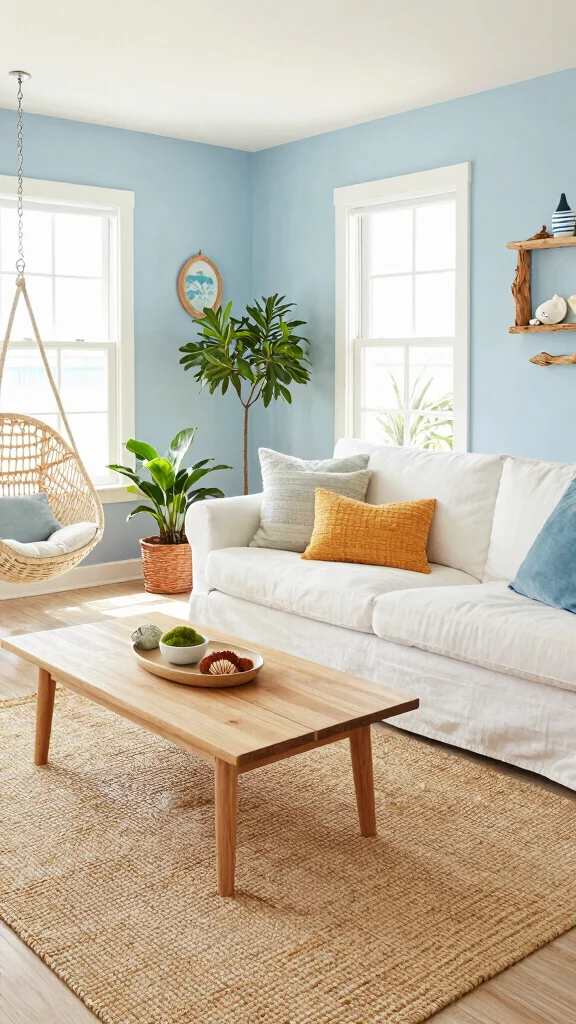 13 Living Room Rug Ideas for Color, Texture, and Style - 4. Seagrass Rugs for Coastal Vibes 1