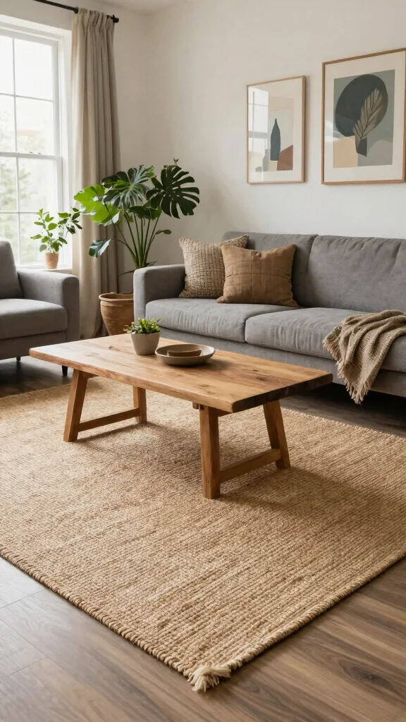 13 Living Room Rug Ideas for Color, Texture, and Style - 7. Hemp Rugs for Sustainability 1
