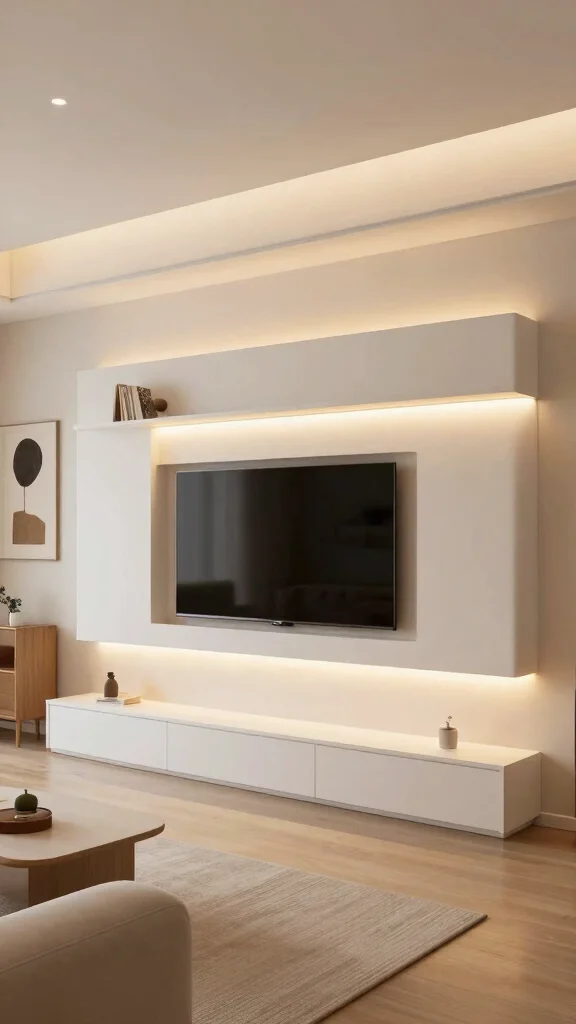 13 Living Room TV Unit Design Ideas That Look Built-In and Polished - 4. Integrated Lighting Designs 1