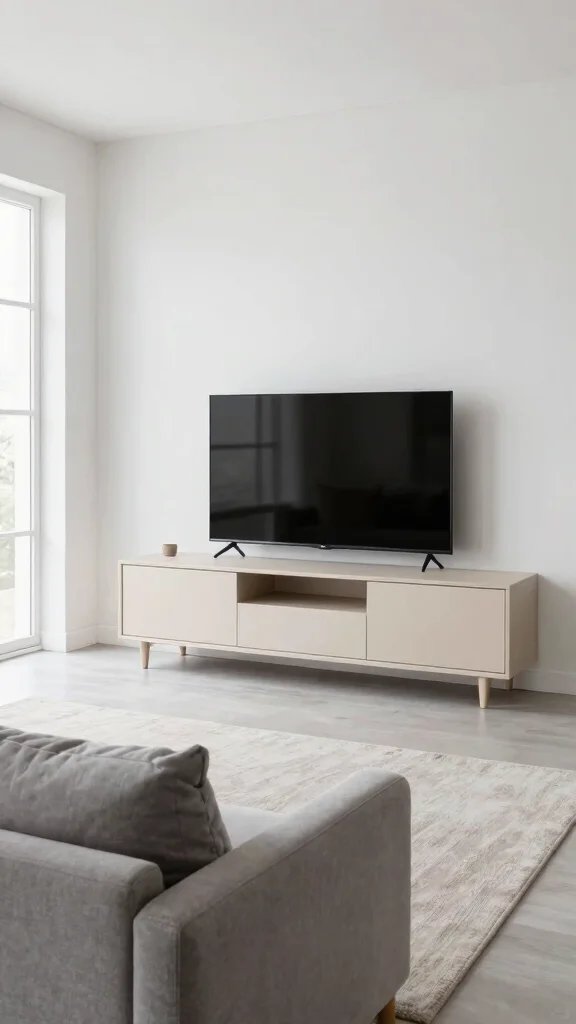 13 Living Room TV Unit Design Ideas That Look Built-In and Polished - 8. Minimalist Color Schemes 1