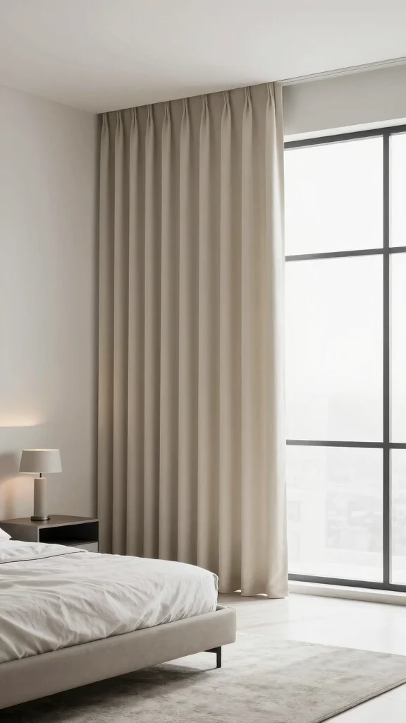14 Bedroom Curtain Ideas for Privacy, Light, and Soft Style - 10. Modern Minimalist Curtains 1