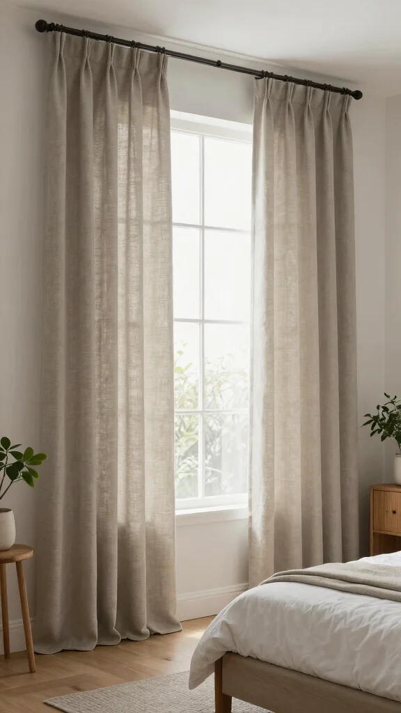 14 Bedroom Curtain Ideas for Privacy, Light, and Soft Style - 13. Eco-Friendly Hemp Textiles 1