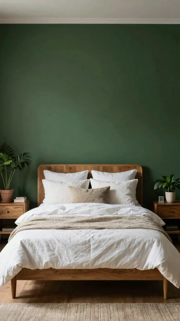 14 Bedroom Paint Colors That Interior Designers Love in 2026 - 10. Rich Forest Green 1