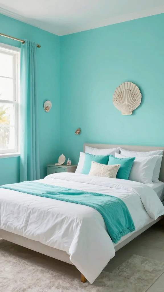 14 Bedroom Paint Colors That Interior Designers Love in 2026 - 14. Refreshing Aqua 1