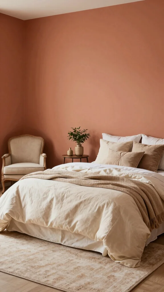 14 Bedroom Paint Colors That Interior Designers Love in 2026 - 2. Soft Terracotta 1