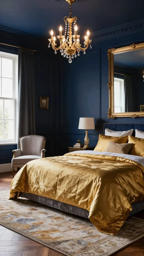 14 Bedroom Paint Colors That Interior Designers Love in 2026 - 3. Deep Midnight Blue 1