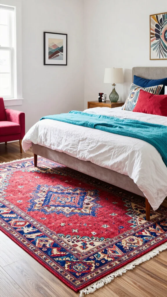14 Bedroom Rug Ideas That Anchor the Bed and Define the Space - 13. Printed Area Rugs for Every Style 1