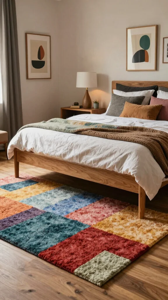 14 Bedroom Rug Ideas That Anchor the Bed and Define the Space - 9. Felted Wool Fun 1