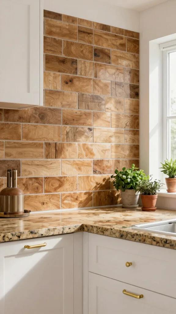 14 Kitchen Backsplash Ideas for Every Style From Classic to Bold - 6. Wood-Look Tiles 1