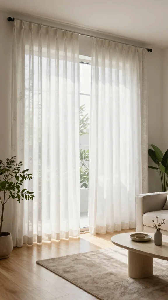14 Living Room Curtain Ideas for Light, Privacy, and Style - 1. Sheer Delight: Light Filtering Curtains 1