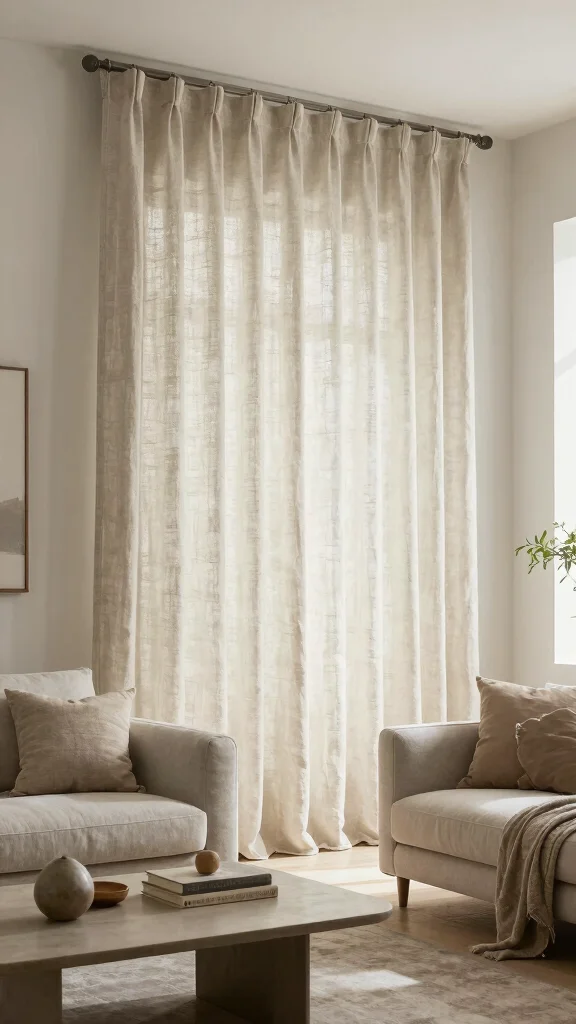 14 Living Room Curtain Ideas for Light, Privacy, and Style - 5. Eco-Chic: Linen Curtains 1