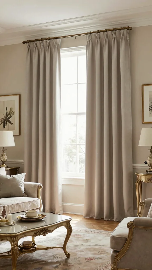 14 Living Room Curtain Ideas for Light, Privacy, and Style - 7. Classic Elegance: Tailored Drapes 1