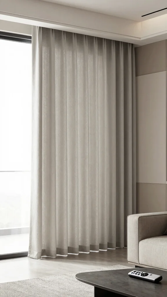 14 Living Room Curtain Ideas for Light, Privacy, and Style - 8. Fun and Functional: Motorized Curtains 1