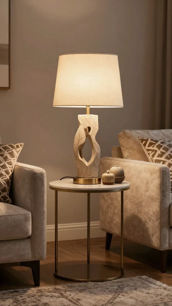 14 Living Room Lighting Ideas for a Warm and Welcoming Space - 11. Unique Table Lamps 1