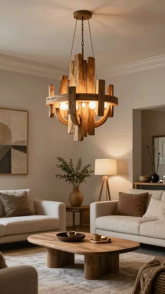 14 Living Room Lighting Ideas for a Warm and Welcoming Space - 12. Sustainable Chandeliers 1