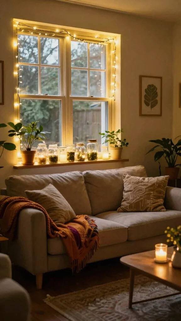 14 Living Room Lighting Ideas for a Warm and Welcoming Space - 13. Fun Fairy Lights 1