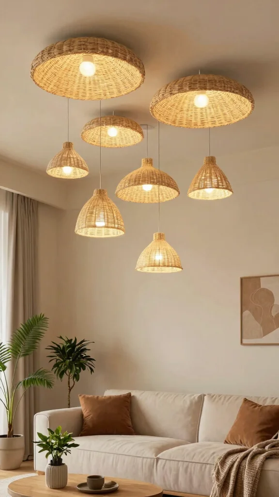 14 Living Room Lighting Ideas for a Warm and Welcoming Space - 3. Eco-Friendly Ceiling Fixtures 1