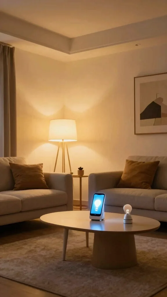 14 Living Room Lighting Ideas for a Warm and Welcoming Space - 6. Smart Lighting Control 1