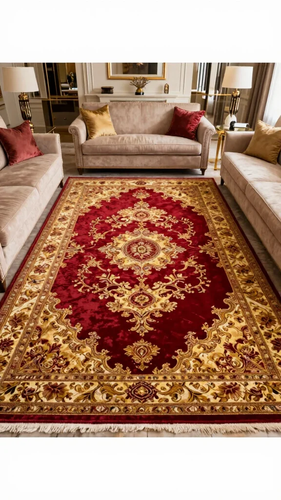 14 Living Room Rug Ideas to Ground and Define Your Space - 12. Elegant Silk Rugs 1