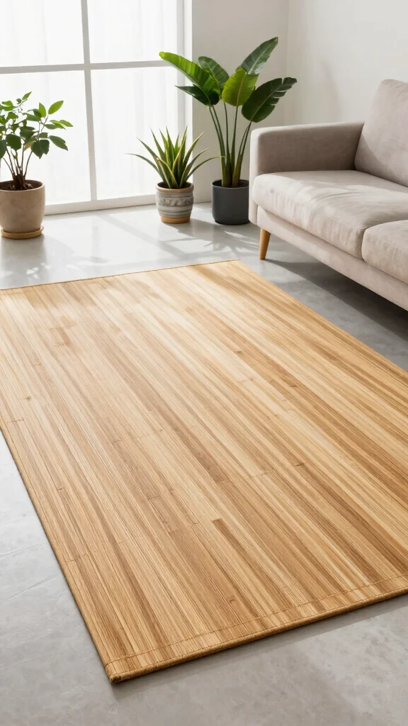 14 Living Room Rug Ideas to Ground and Define Your Space - 7. Sustainable Bamboo Rugs 1