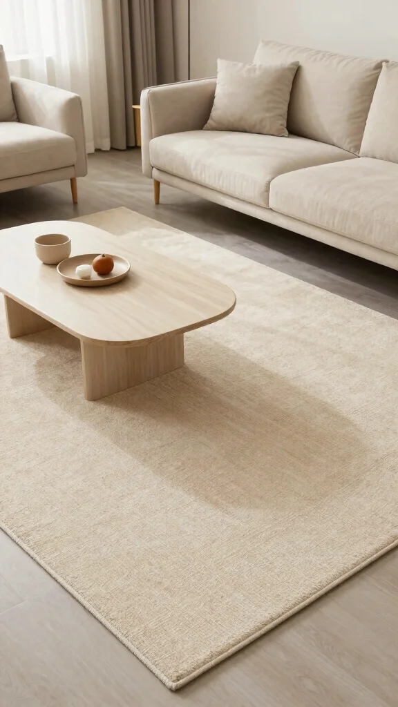 14 Living Room Rug Ideas to Ground and Define Your Space - 9. Serene Neutral Tone Rugs 1