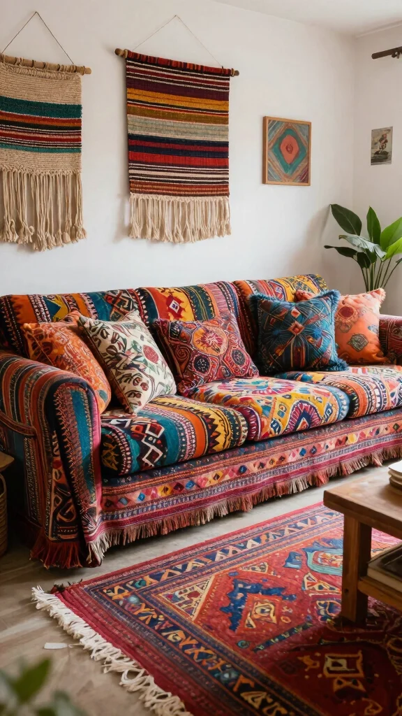 14 Living Room Sofa Ideas for Comfort, Style, and the Right Fit - 13. Bohemian Styled Sofas for Artistic Spaces 1